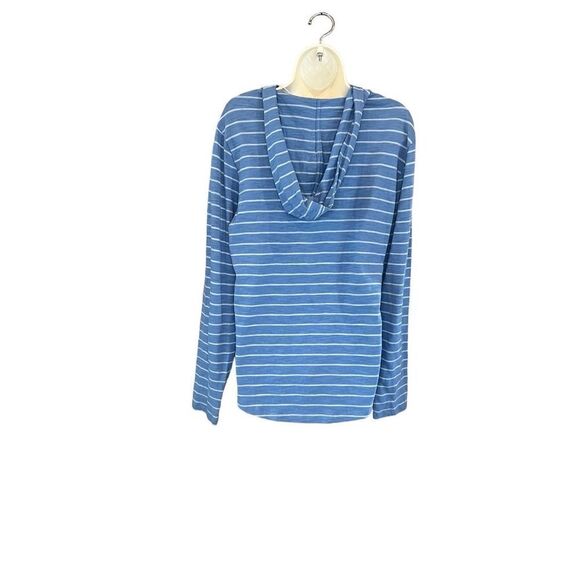 Vince Long Sleeve Blue Striped Hooded Cotton T NWT Size Small - Picture 4 of 8
